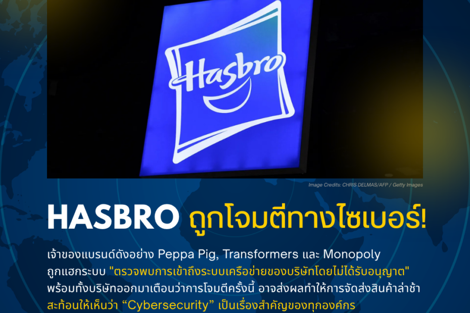 Hasbro ยักษ์ใหญ่ของเล่นโลกถูกโจมตีไซเบอร์ กระทบเว็บไซต์และเสี่ยงส่งสินค้าล่าช้า